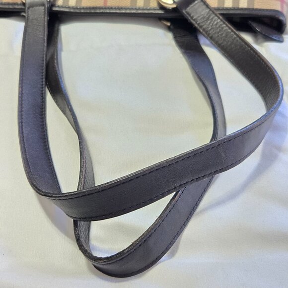 BURBERRY Nova Check Coated Canvas Top Zip Tote Vintage - Picture 8 of 11